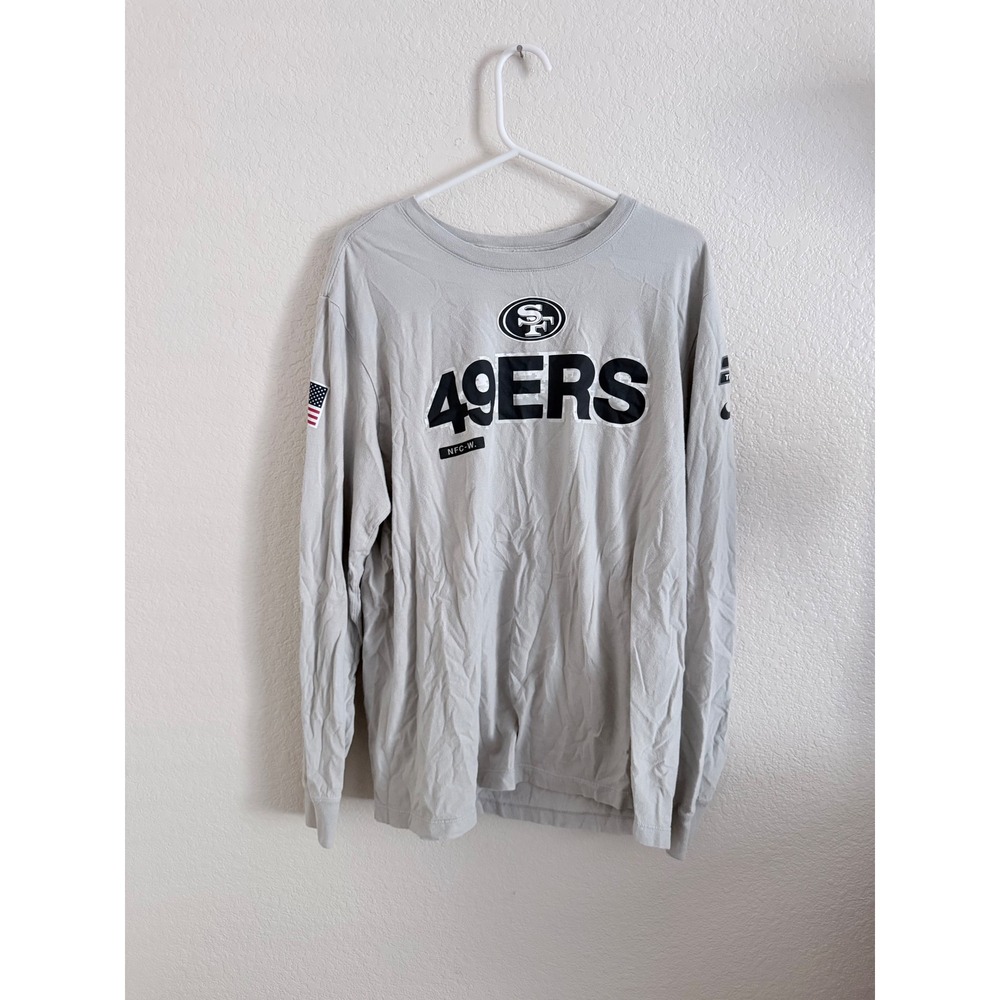 Nike San Francisco 49ers Salute to Service Long Sleeve Gray T-Shirt Mens Large